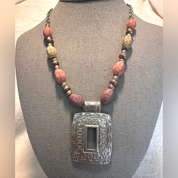 Natural Stone Multi Color Southwestern Necklace - Picture 1 of 5